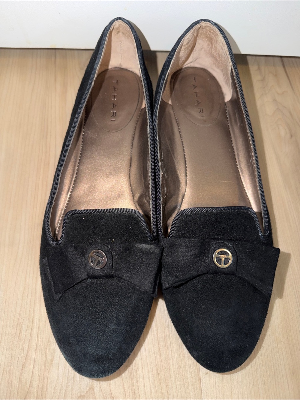 Tahari Hampton Suede Bow Loafers